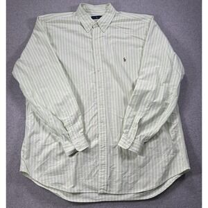 Polo Ralph Lauren Shirt Mens 2XLT Green Button Down Oxford Pony Logo Long Sleeve